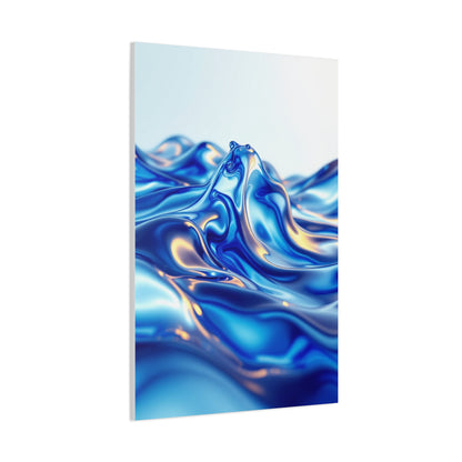 Fluid Blue Silk Waves Wall Art & Canvas Prints