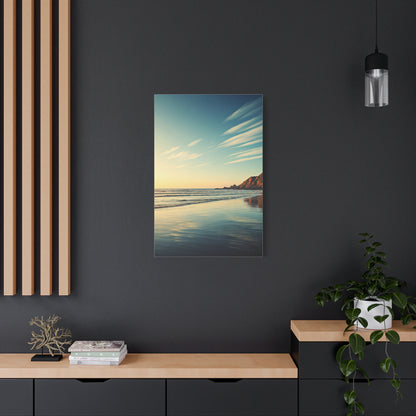 Golden Shoreline Reflection Beach Wall Art & Canvas Prints