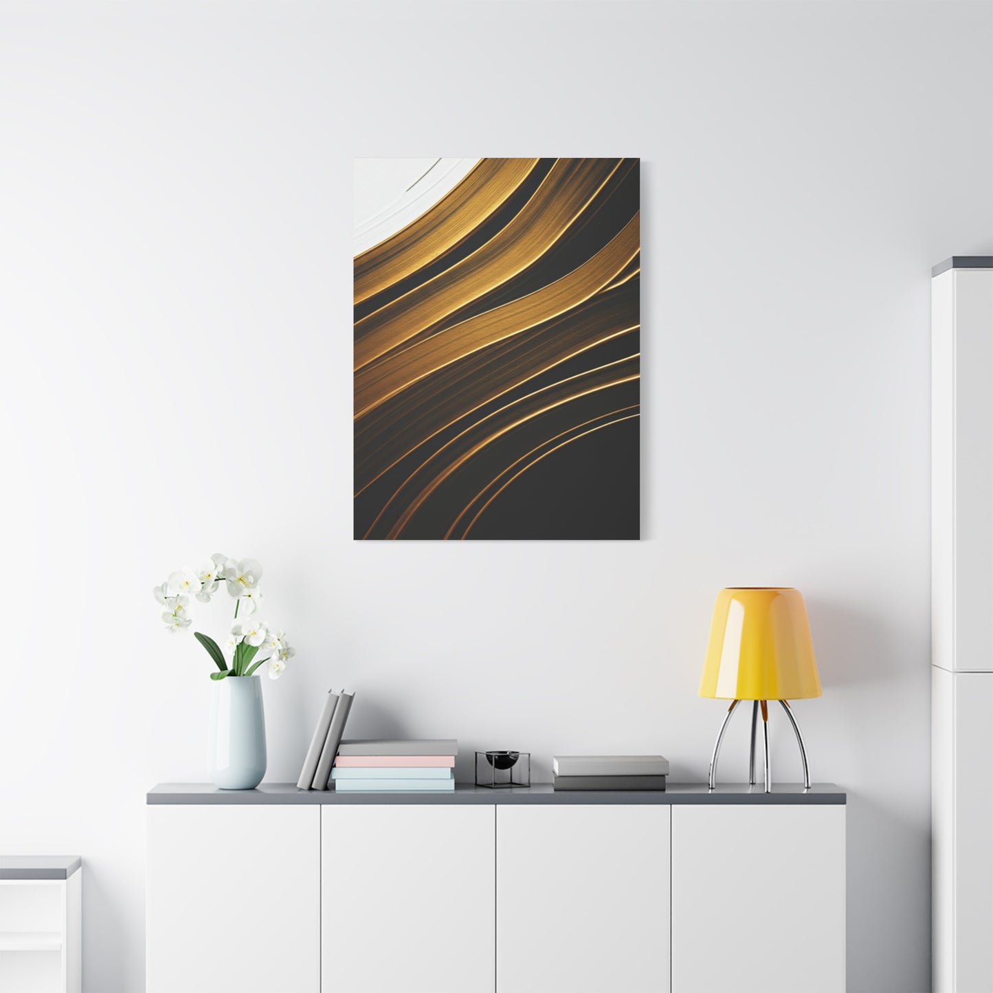 Golden Wave Abstract Wall Art & Canvas Prints