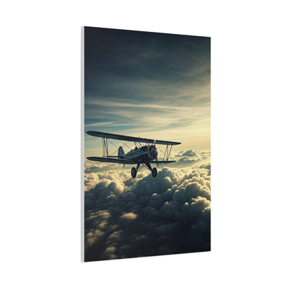 High-Altitude Biplane Above the Clouds Wall Art & Canvas Prints