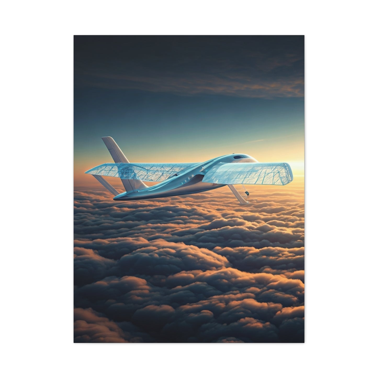 Elegant Concept Aircraft Above Clouds Wall Art & Canvas Prints