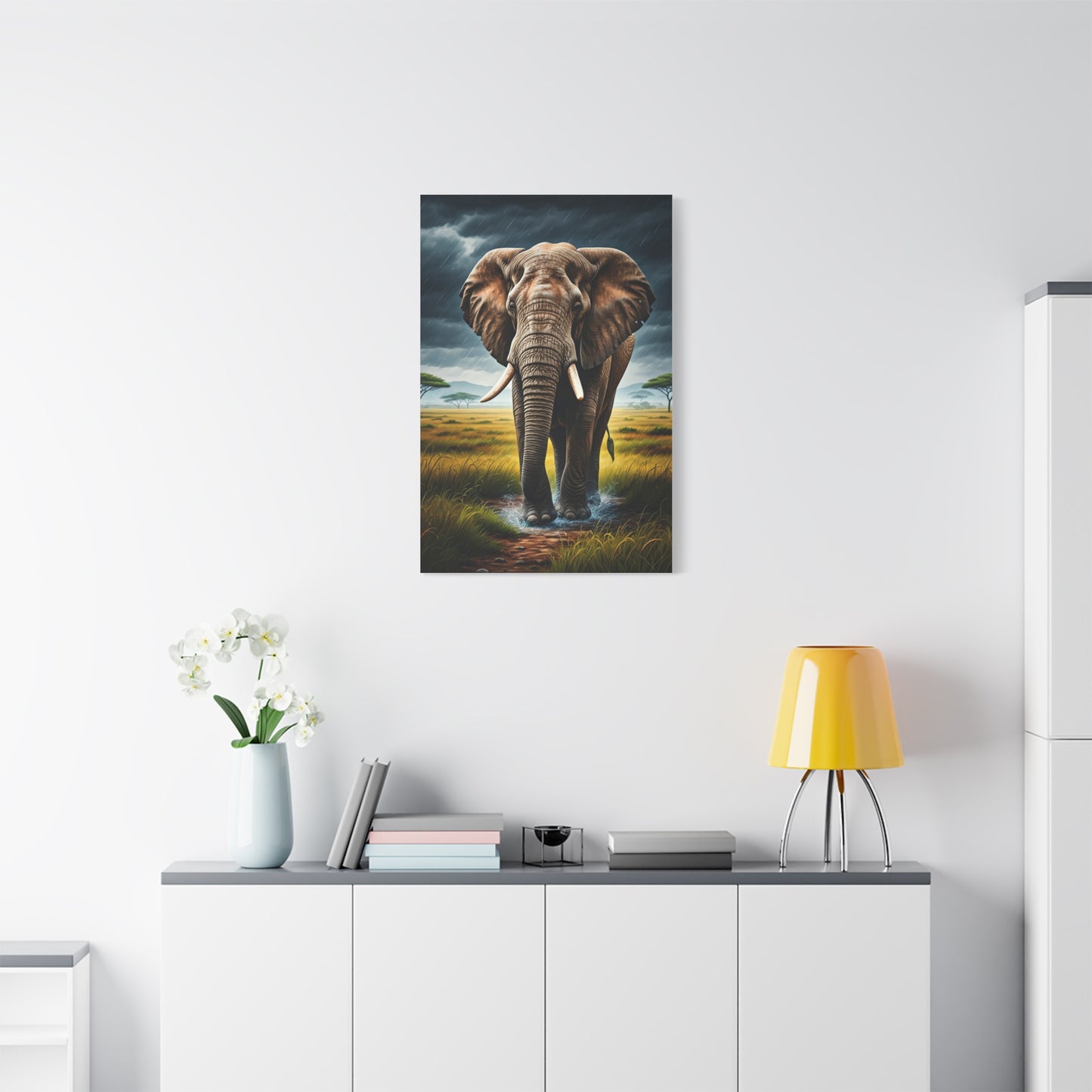 Elephant in the Storm Wall Art & Canvas Prints