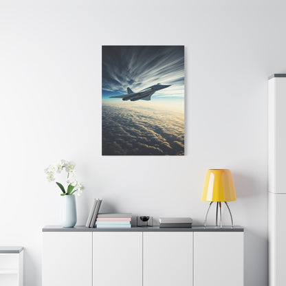 Lone Fighter Over Endless Clouds Wall Art & Canvas Prints