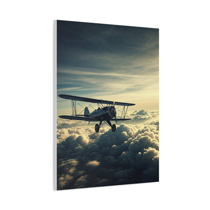 High-Altitude Biplane Above the Clouds Wall Art & Canvas Prints