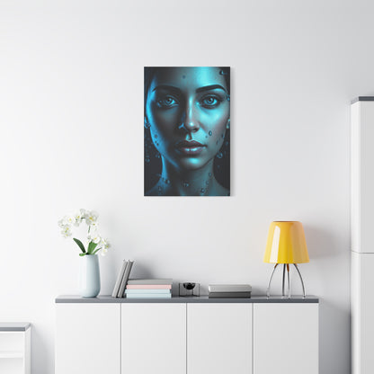 Ethereal Blue Gaze Portrait Wall Art & Canvas Prints