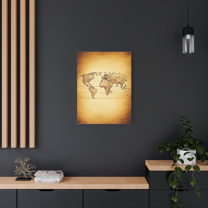 Modern Vintage Silhouette World Map Wall Art & Canvas Prints