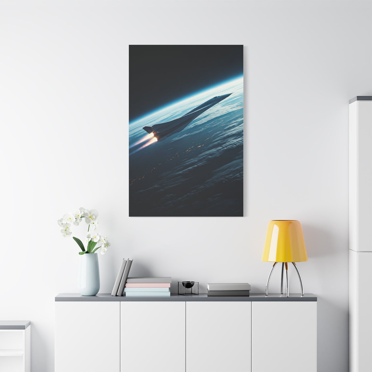 Elegant Concept Aircraft Above Clouds Wall Art & Canvas Prints