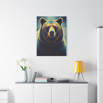 Golden Light Grizzly Face Wall Art & Canvas Prints
