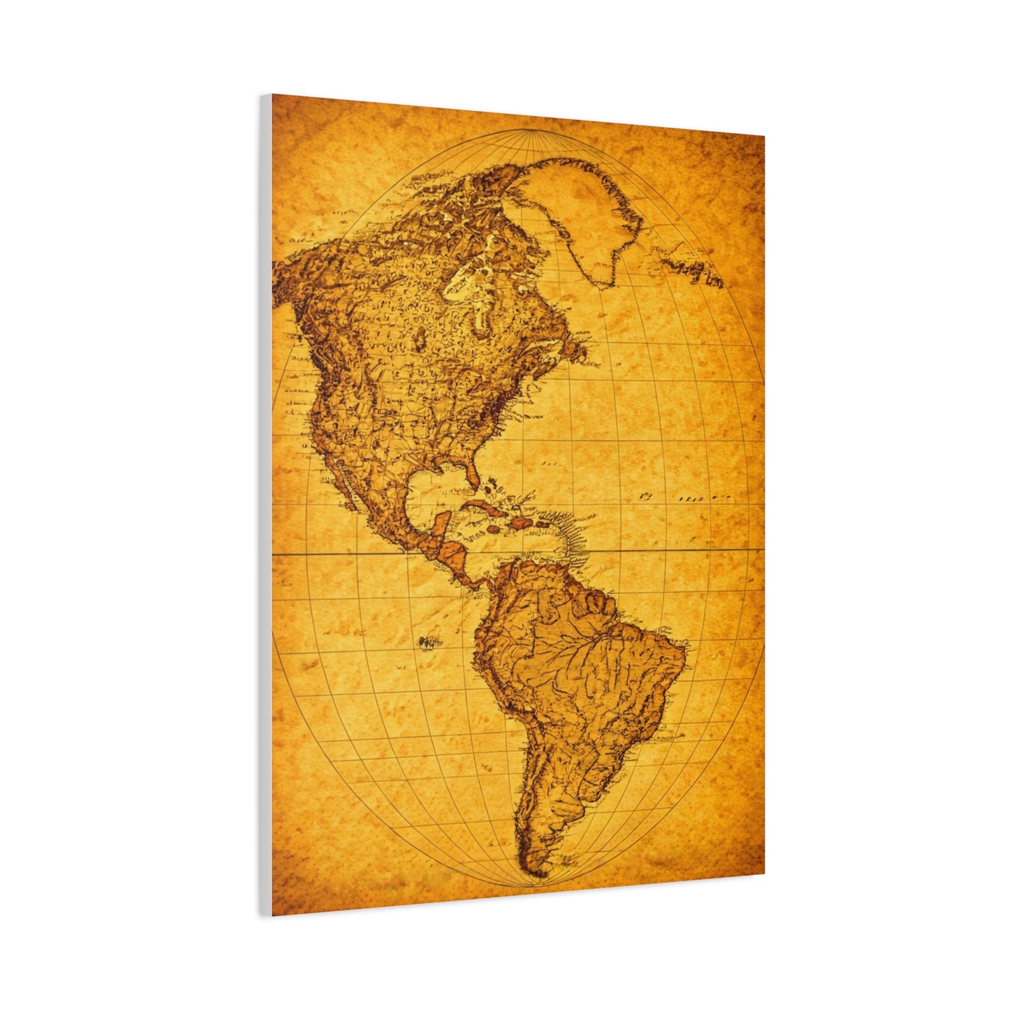 Minimal Vintage World Silhouette Map Wall Art & Canvas Prints