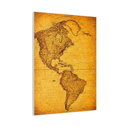 Minimal Vintage World Silhouette Map Wall Art & Canvas Prints