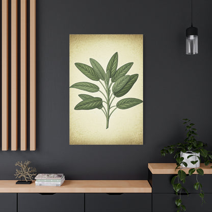 Sage Leaf Medicinal Illustration Wall Art & Canvas Prints