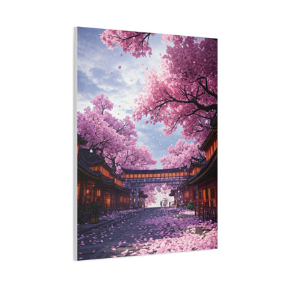 Cherry Blossom Street Wall Art & Canvas Print