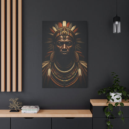 Crowned Tribal King Portrait Wall Art & Canvas Prints