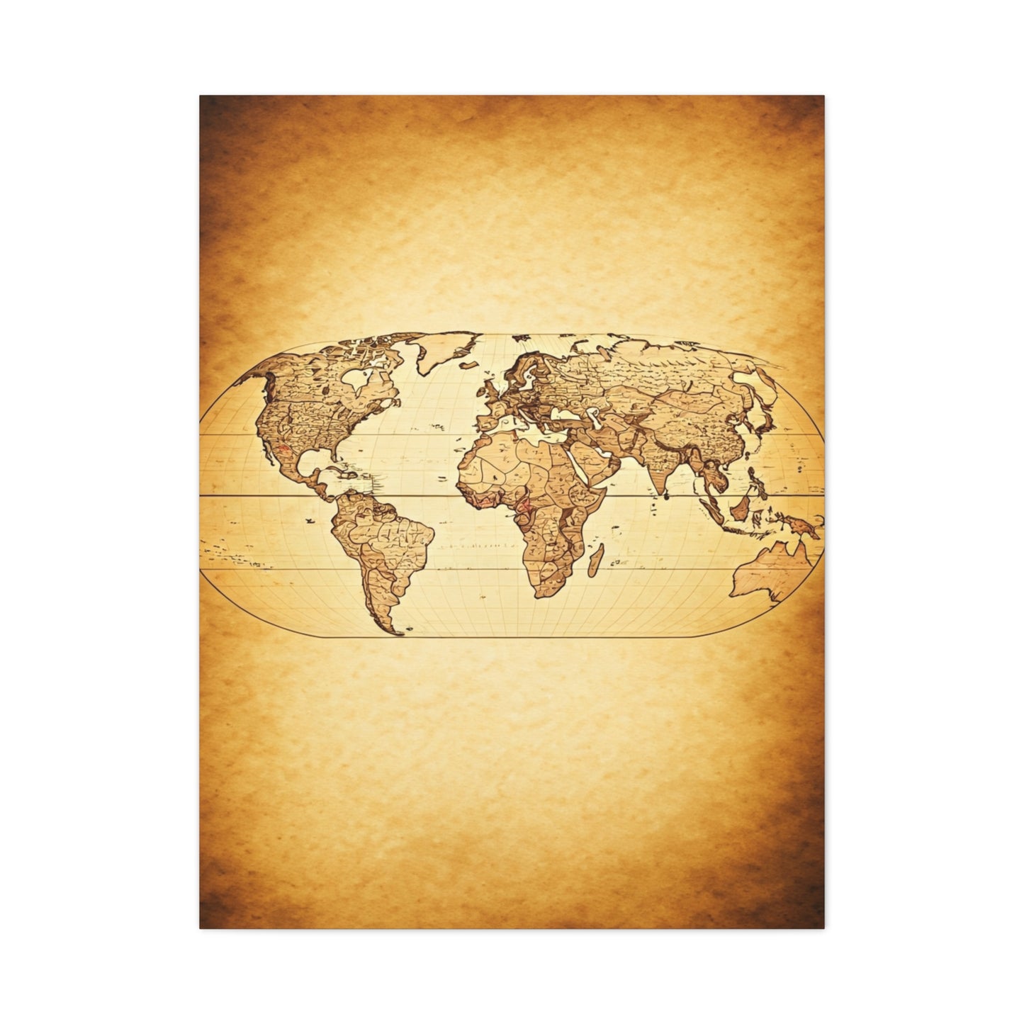Modern Vintage Silhouette World Map Wall Art & Canvas Prints