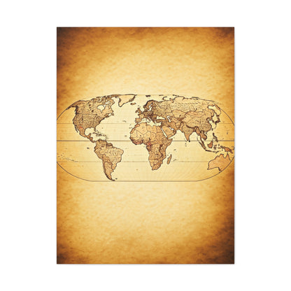 Modern Vintage Silhouette World Map Wall Art & Canvas Prints