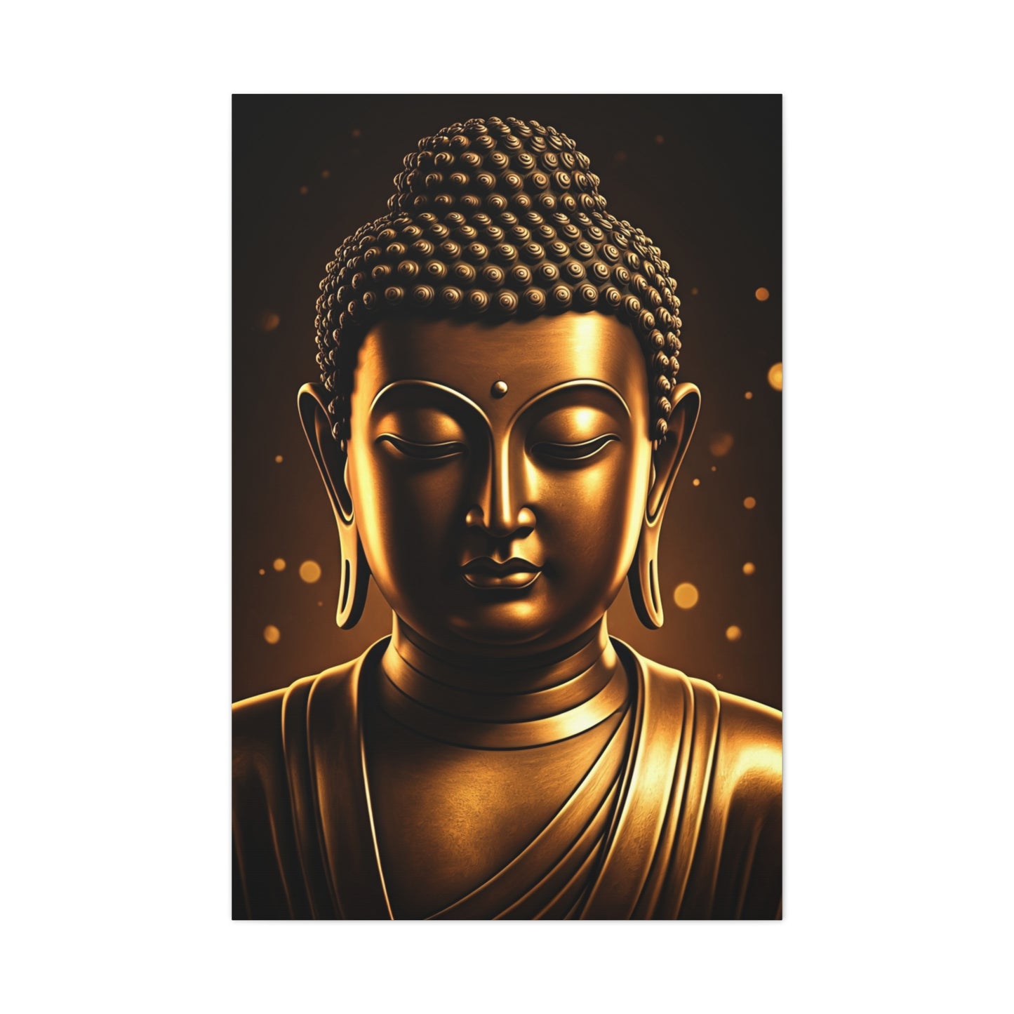 Golden Serenity Buddha Portrait Wall Art & Canvas Prints