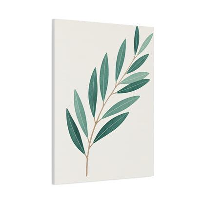 Elegant Olive Branch Illustration Wall Art & Canvas Prints