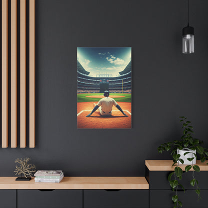 Batter Ready at Home Plate Stadium View Wall Art & Canvas Prints