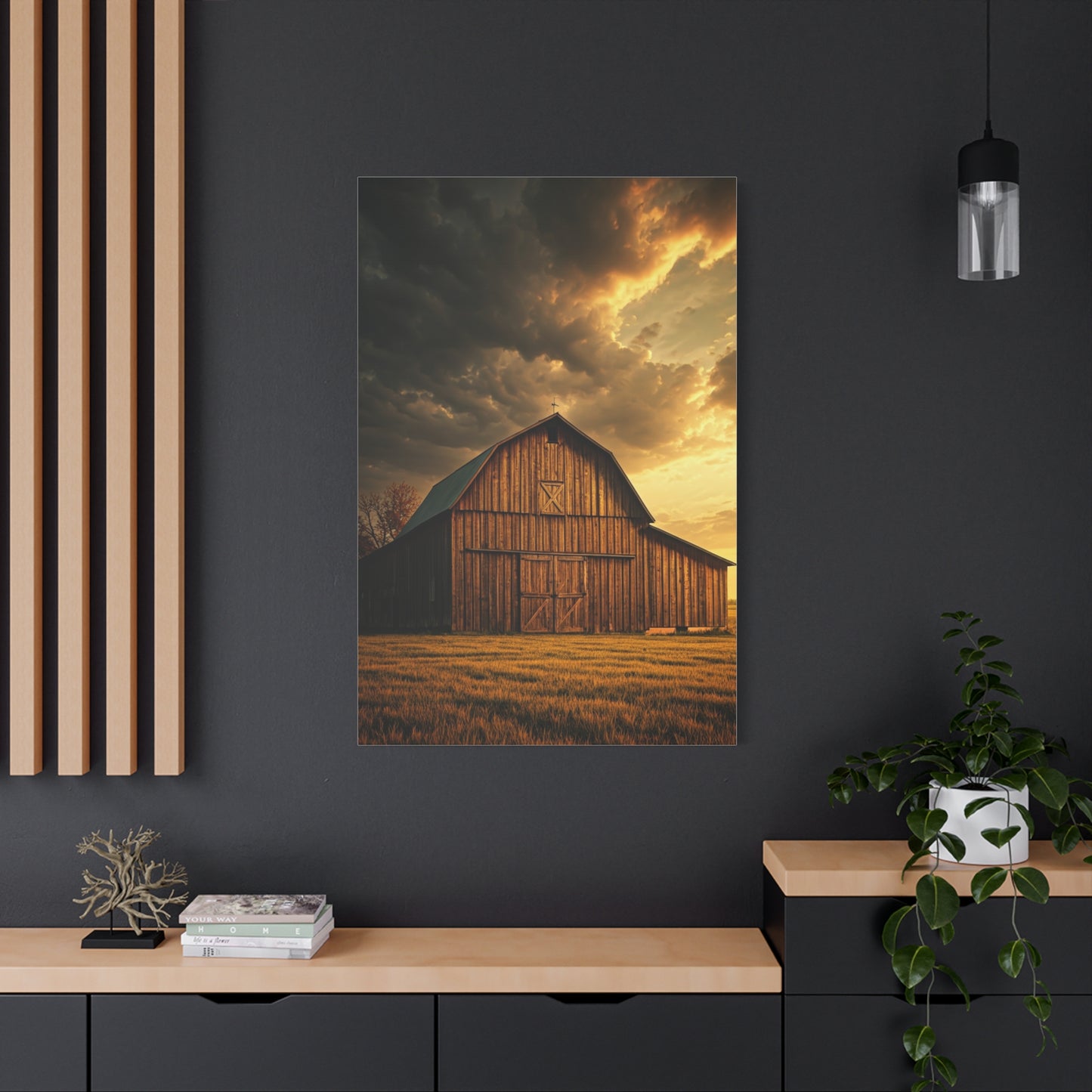 Barn Interior Wooden Floor Glow Wall Art & Canvas Prints