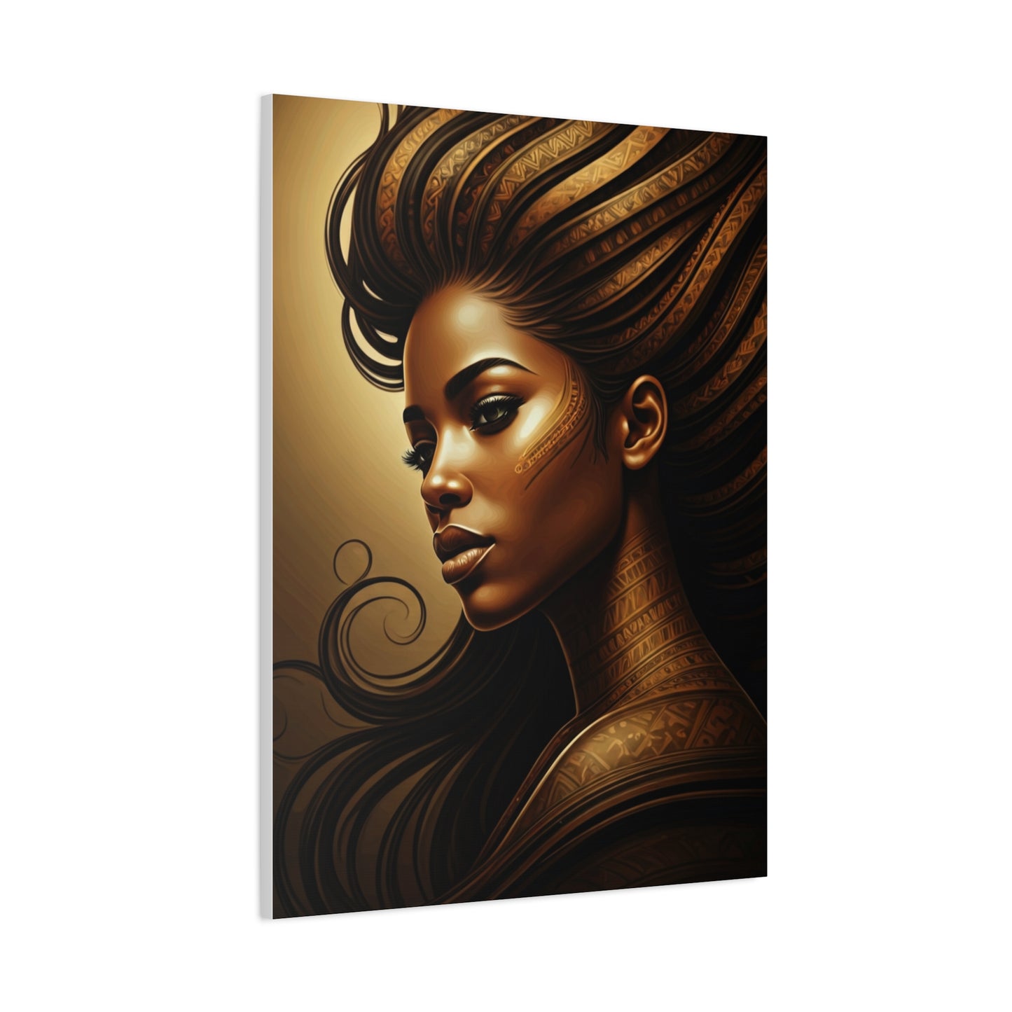 Golden Breeze Goddess Portrait Wall Art & Canvas Prints
