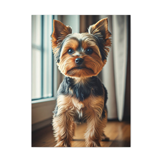 Window Light Yorkie Portrait Wall Art & Canvas Print