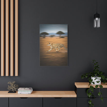 Cheetah Sprint Across the Desert Plains Wall Art & Canvas Prints
