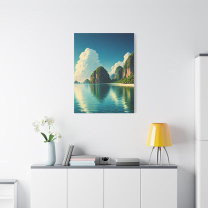 Emerald Lagoon Cliff Reflection Wall Art & Canvas Prints