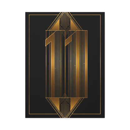 Art Deco Eleven Luxe Number Wall Art & Canvas Prints