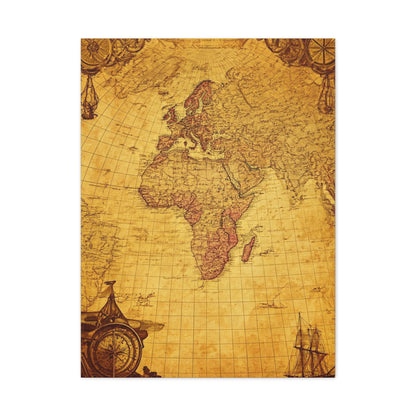 Double Hemisphere Vintage World Map Wall Art & Canvas Prints