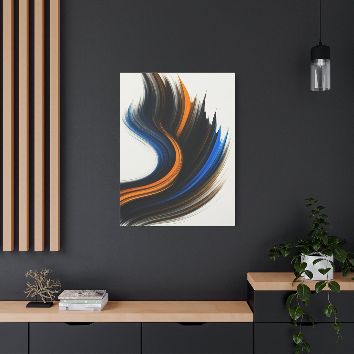 Blue and Gold Flow Abstract Wall Art & Canvas Prints