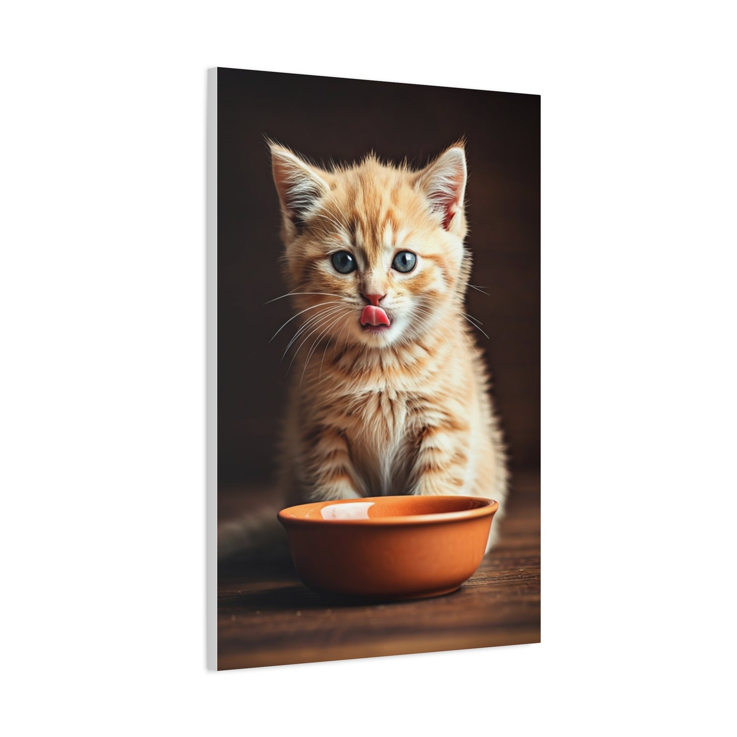 Hungry Kitten Moment Wall Art & Canvas Prints
