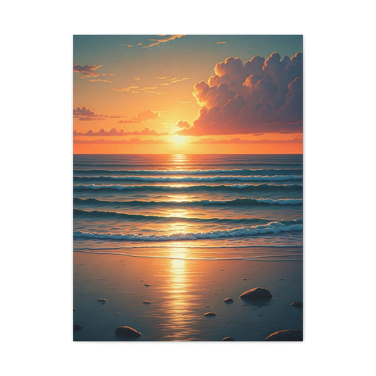 Sunset Tide Glow Coastal Wall Art & Canvas Prints