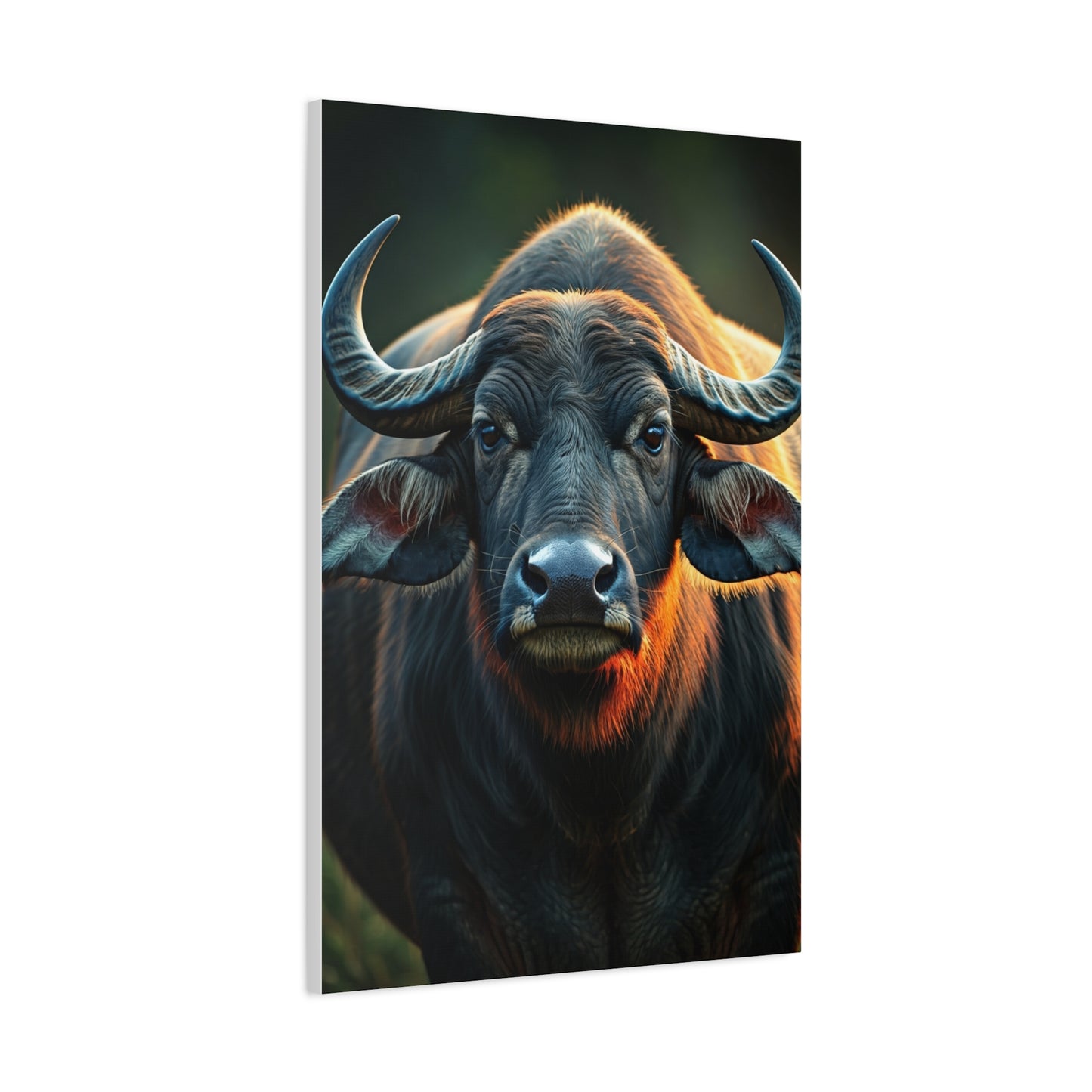 Asian Water Buffalo with Golden Rim Light Wall Art & Canvas Print