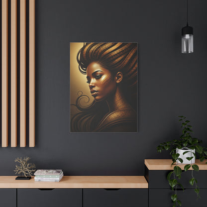 Golden Breeze Goddess Portrait Wall Art & Canvas Prints