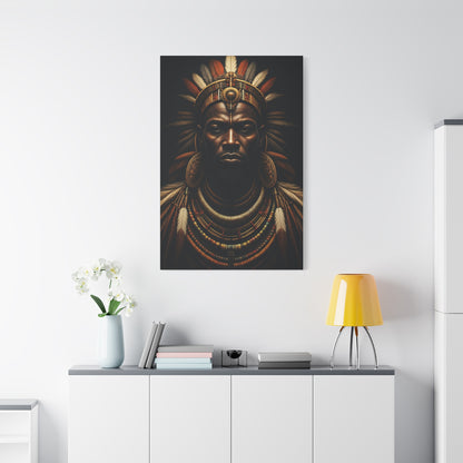 Crowned Tribal King Portrait Wall Art & Canvas Prints