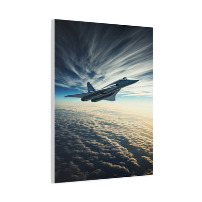 Lone Fighter Over Endless Clouds Wall Art & Canvas Prints