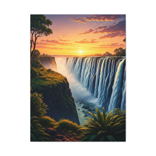 Waterfall at Golden Horizon Wall Art & Canvas Prints