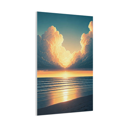 Golden Cloudburst Sunset Waves Wall Art & Canvas Prints