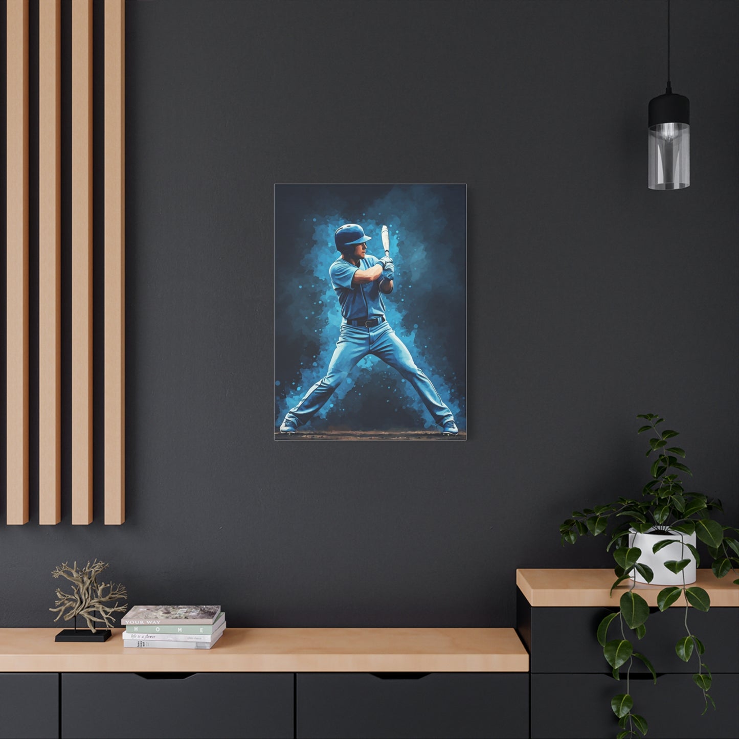 Electric Blue Batter Ready Stance Wall Art & Canvas Prints