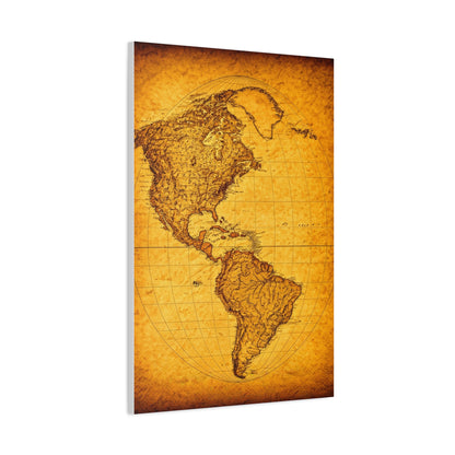 Minimal Vintage World Silhouette Map Wall Art & Canvas Prints
