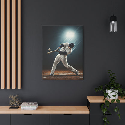 Baseball Player Spotlight Swing Drama Wall Art & Canvas Prints