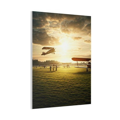 Golden Airfield Takeoff Moment Wall Art & Canvas Prints