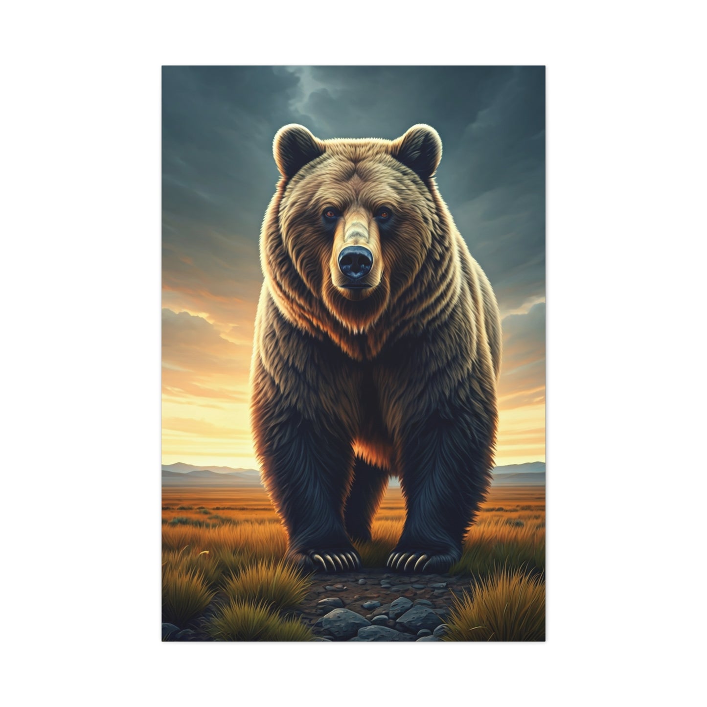 Golden Sunset Bear Landscape Wall Art & Canvas Prints