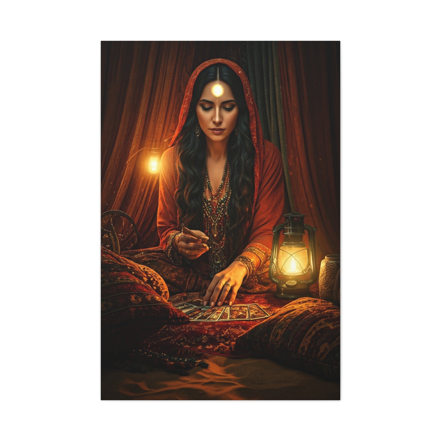 Bohemian Tarot Reader by Lantern Light Wall Art & Canvas Prints