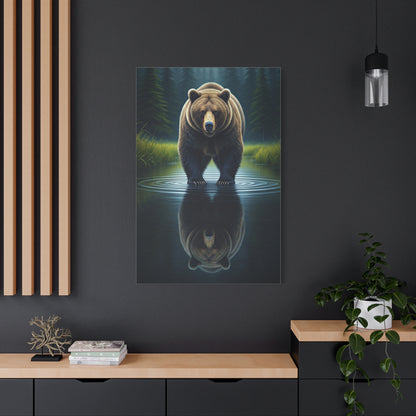 Brown Bear Reflection in Forest Water Wall Art & Canvas Prints