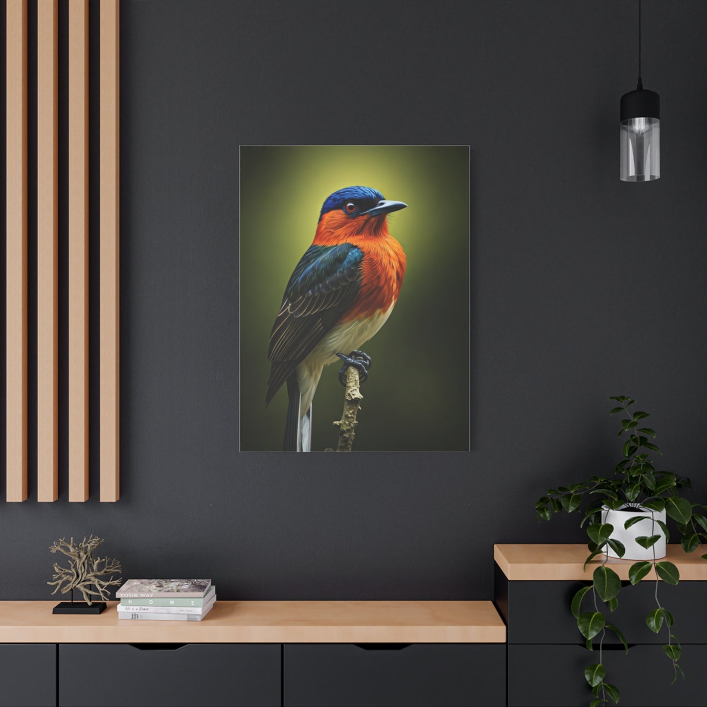 Vibrant Bluebird Perch Wall Art & Canvas Prints