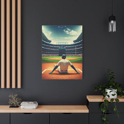 Batter Ready at Home Plate Stadium View Wall Art & Canvas Prints