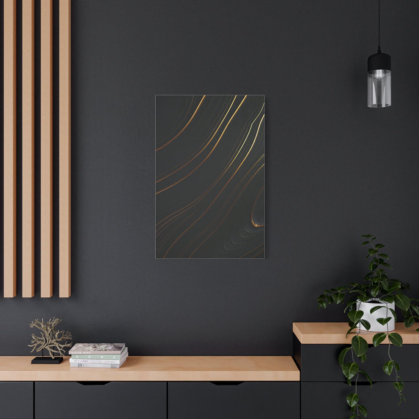 Golden Trace Minimalist Wall Art & Canvas Prints