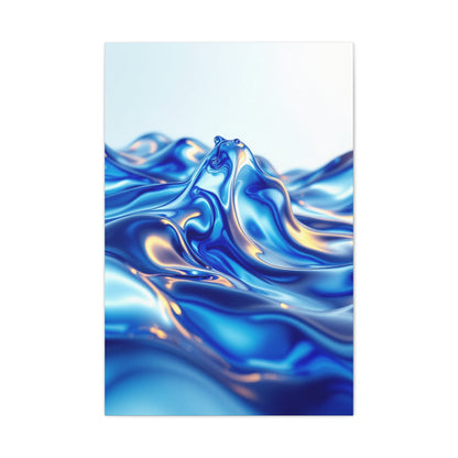 Fluid Blue Silk Waves Wall Art & Canvas Prints