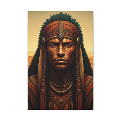 Tribal Guardian with Feathered Headdress Wall Art & Canvas Prints